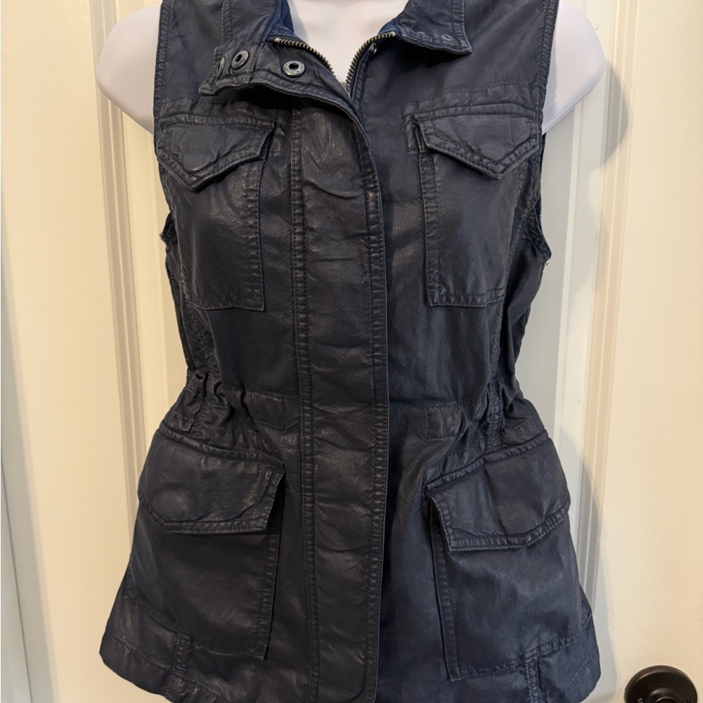 Banana Republic Gray Utility Vest with Drawstring Waist